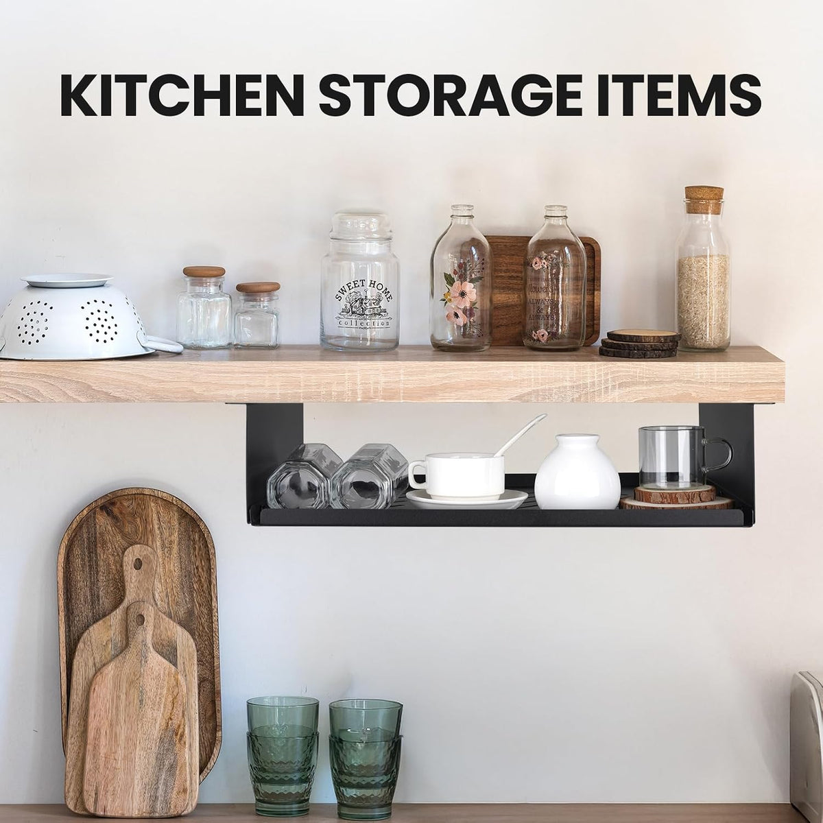 17.3-inch Under Desk Shelf - Under Desk Storage Shelf