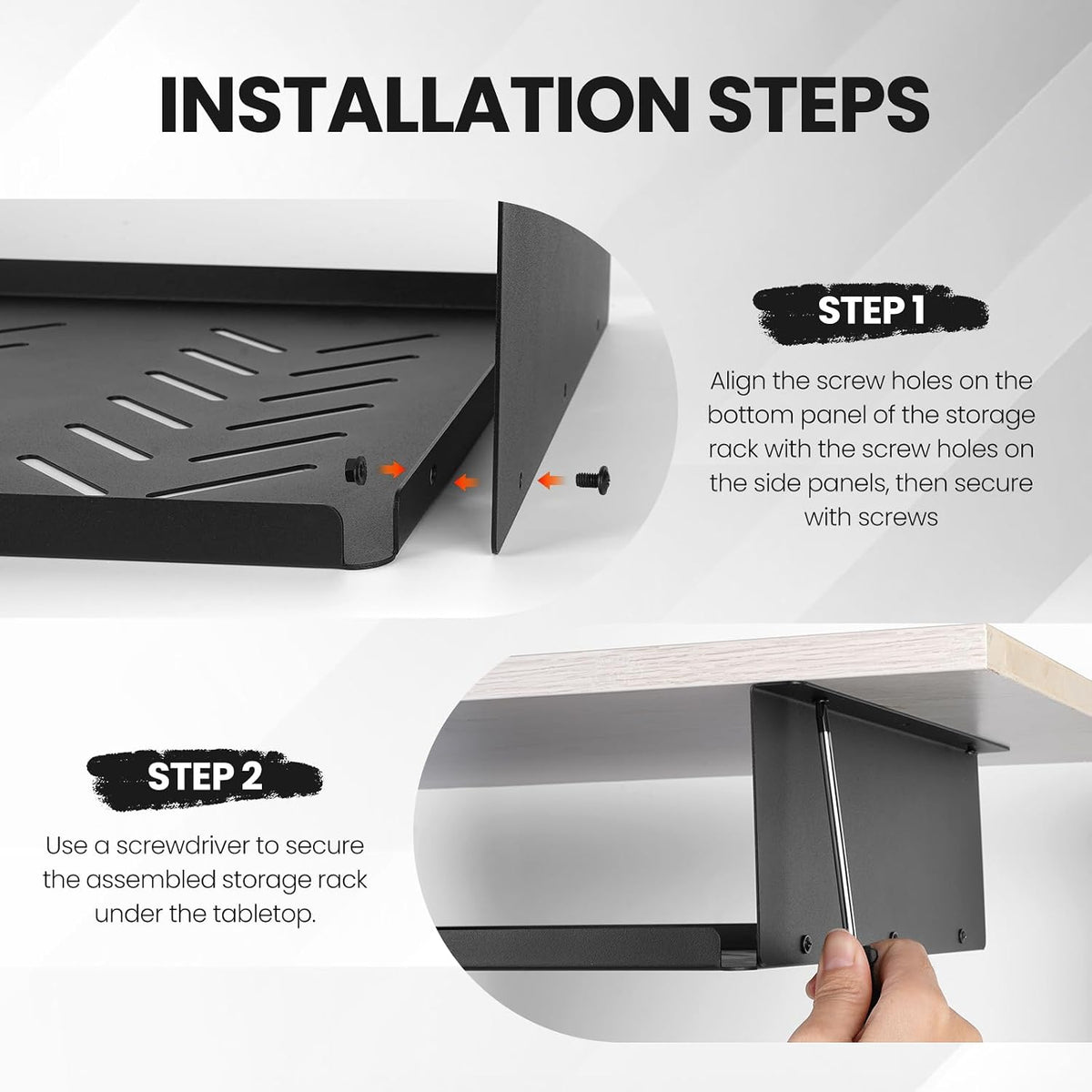 17.3-inch Under Desk Shelf - Under Desk Storage Shelf