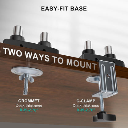 Adjustable Dual Monitor Arm for 13-32 inch Screens, 22 lbs per Arm