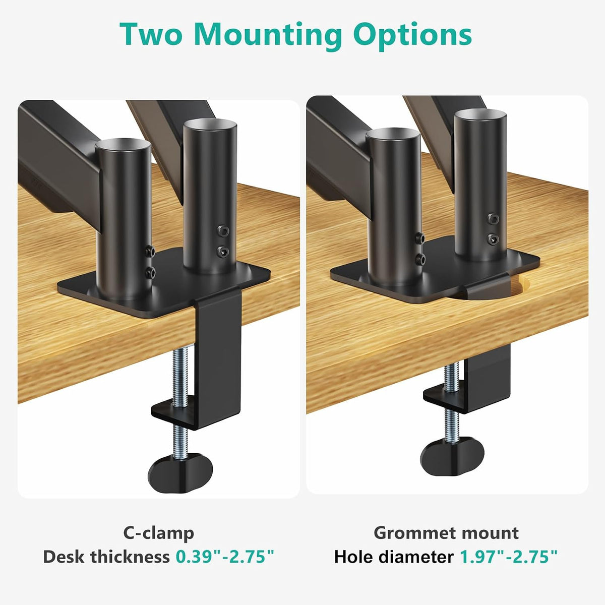 Adjustable Dual Monitor Arm for 13-32 inch Screens, 22 lbs per Arm