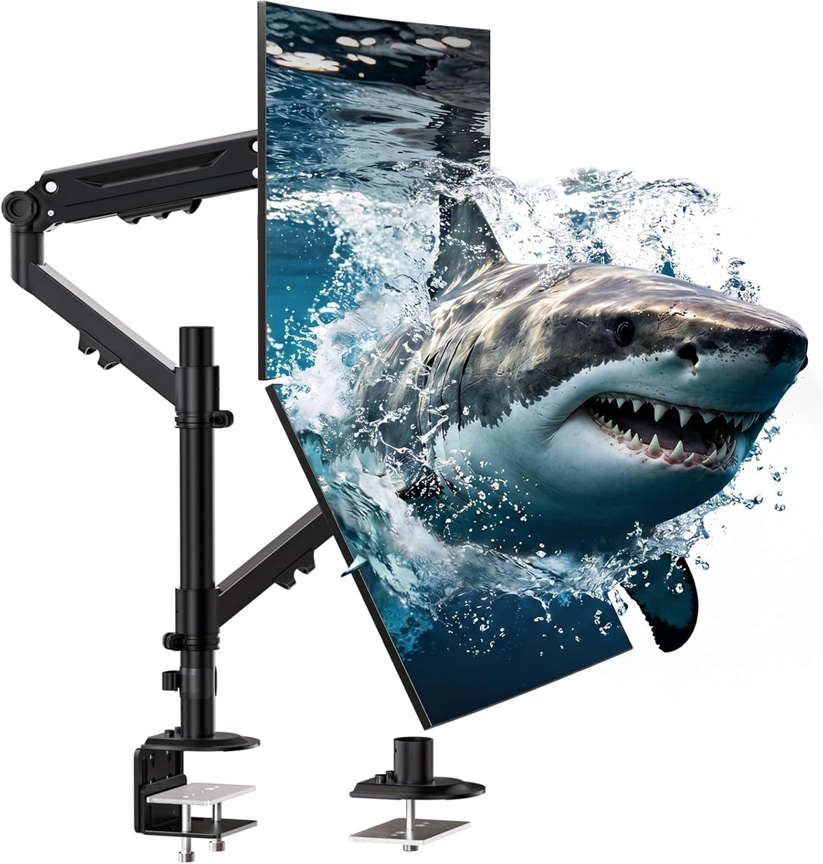 Adjustable Dual Monitor Arm for 13-32 inch Screens, 22 lbs per Arm