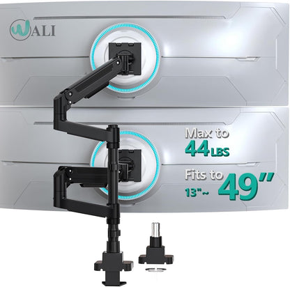 Adjustable Dual Monitor Arm for 13-32 inch Screens, 22 lbs per Arm