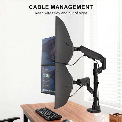 Adjustable Dual Monitor Arm for 13-32 inch Screens, 22 lbs per Arm