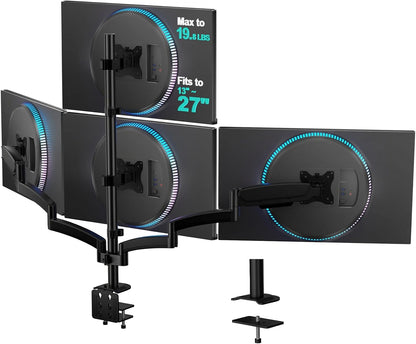 Adjustable Dual Monitor Arm for 13-32 inch Screens, 22 lbs per Arm