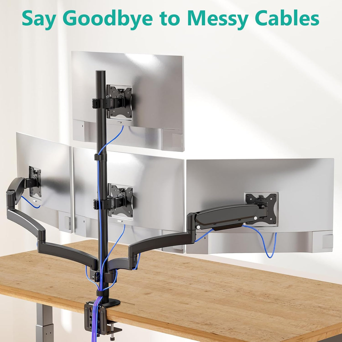 Adjustable Dual Monitor Arm for 13-32 inch Screens, 22 lbs per Arm