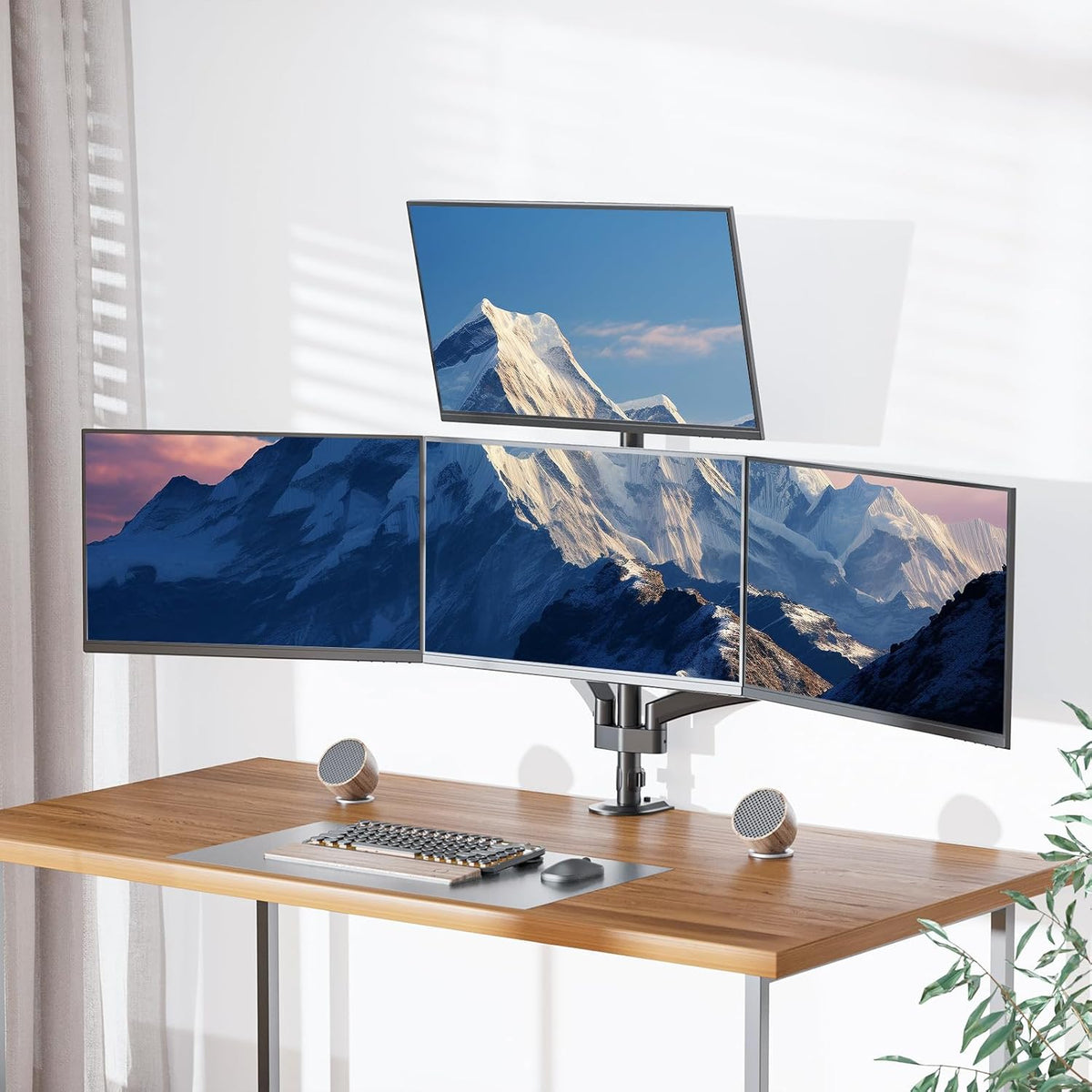 Adjustable Dual Monitor Arm for 13-32 inch Screens, 22 lbs per Arm