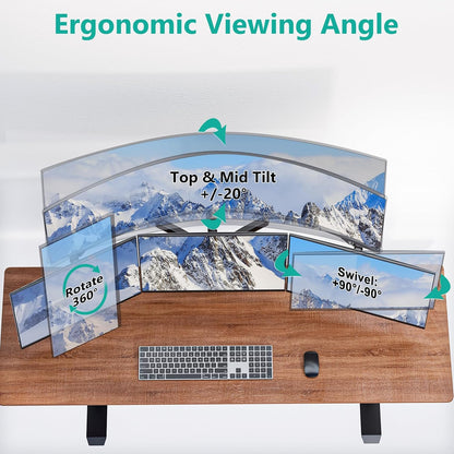Adjustable Dual Monitor Arm for 13-32 inch Screens, 22 lbs per Arm