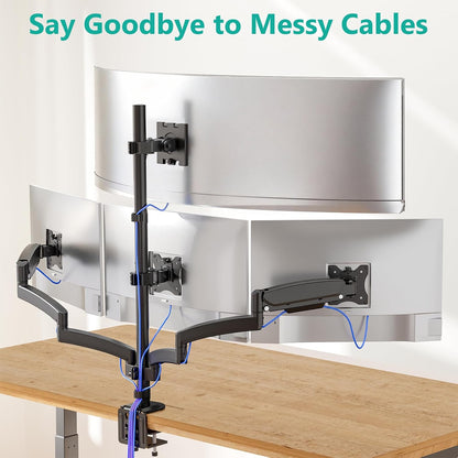 Adjustable Dual Monitor Arm for 13-32 inch Screens, 22 lbs per Arm