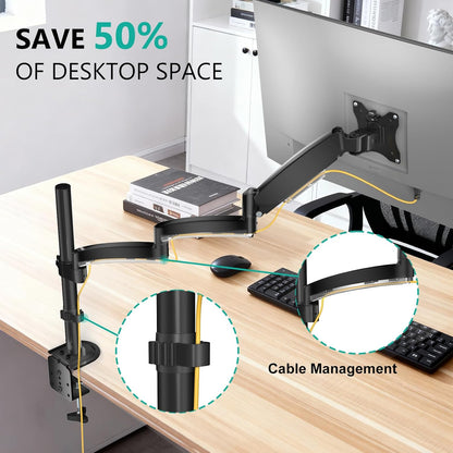 Adjustable Dual Monitor Arm for 13-32 inch Screens, 22 lbs per Arm