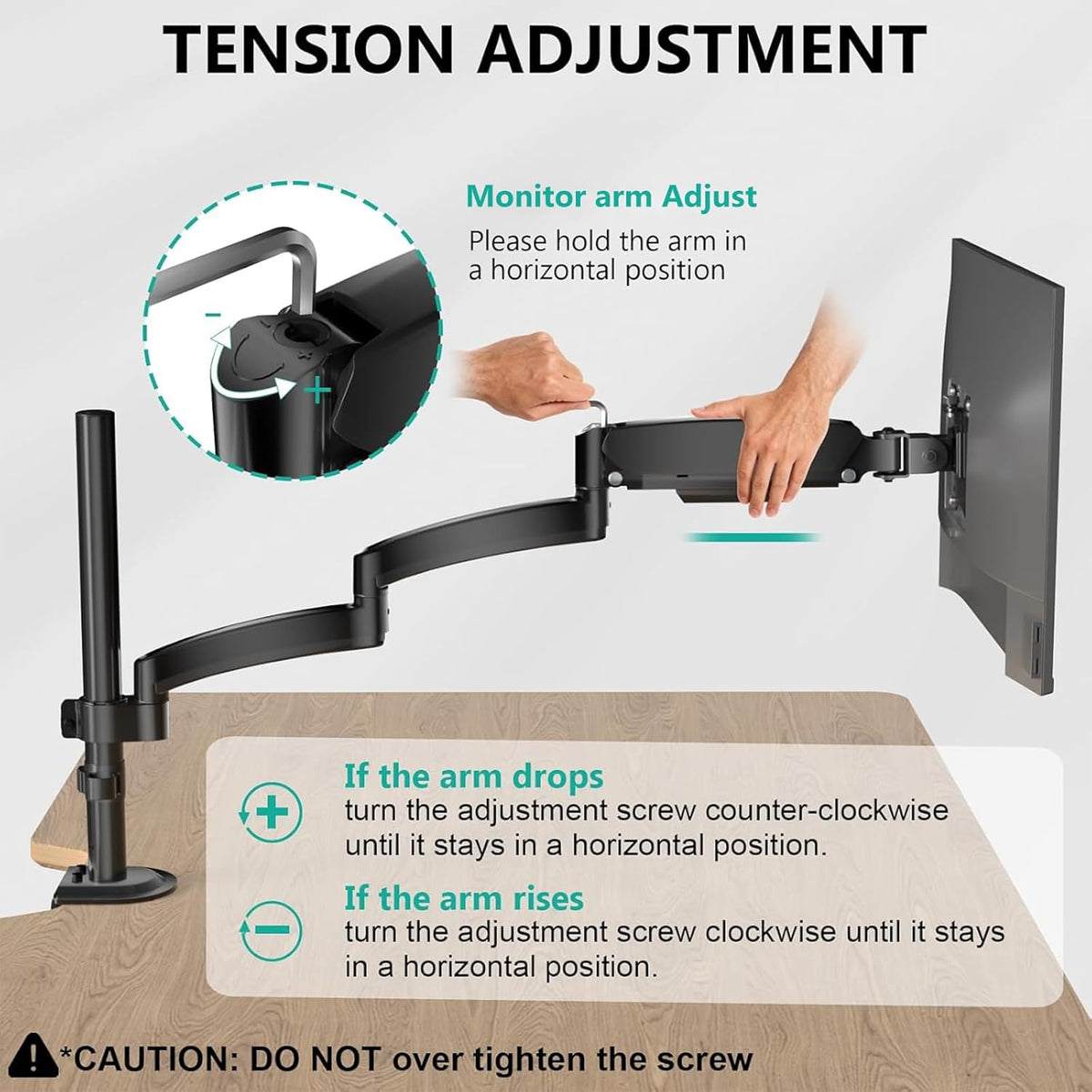 Adjustable Dual Monitor Arm for 13-32 inch Screens, 22 lbs per Arm