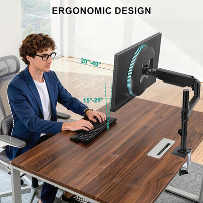 Adjustable Dual Monitor Arm for 13-32 inch Screens, 22 lbs per Arm