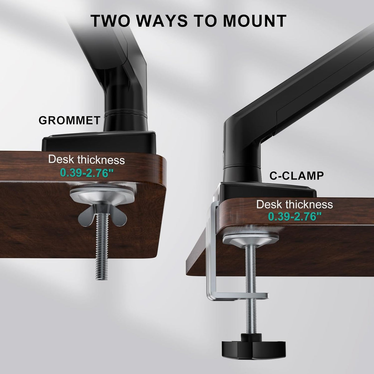 Adjustable Dual Monitor Arm for 13-32 inch Screens, 22 lbs per Arm