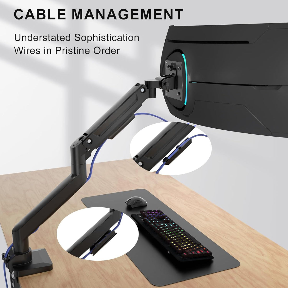 Adjustable Dual Monitor Arm for 13-32 inch Screens, 22 lbs per Arm