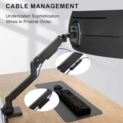 Adjustable Dual Monitor Arm for 13-32 inch Screens, 22 lbs per Arm