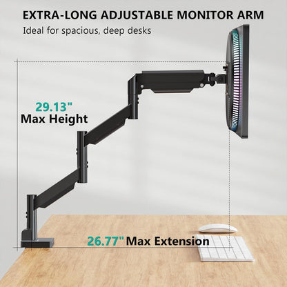 Adjustable Dual Monitor Arm for 13-32 inch Screens, 22 lbs per Arm