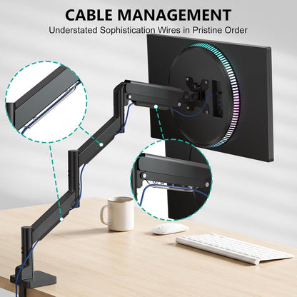 Adjustable Dual Monitor Arm for 13-32 inch Screens, 22 lbs per Arm