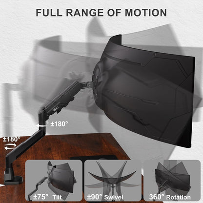Adjustable Dual Monitor Arm for 13-32 inch Screens, 22 lbs per Arm