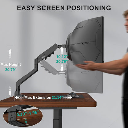 Adjustable Dual Monitor Arm for 13-32 inch Screens, 22 lbs per Arm