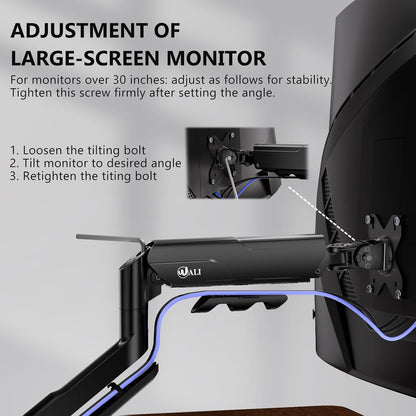 Adjustable Dual Monitor Arm for 13-32 inch Screens, 22 lbs per Arm
