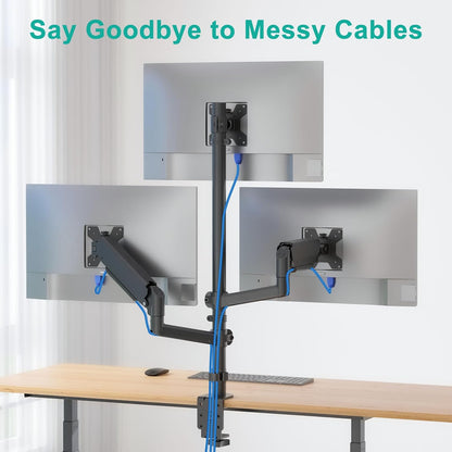 Adjustable Dual Monitor Arm for 13-32 inch Screens, 22 lbs per Arm
