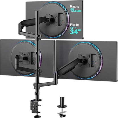 Adjustable Dual Monitor Arm for 13-32 inch Screens, 22 lbs per Arm