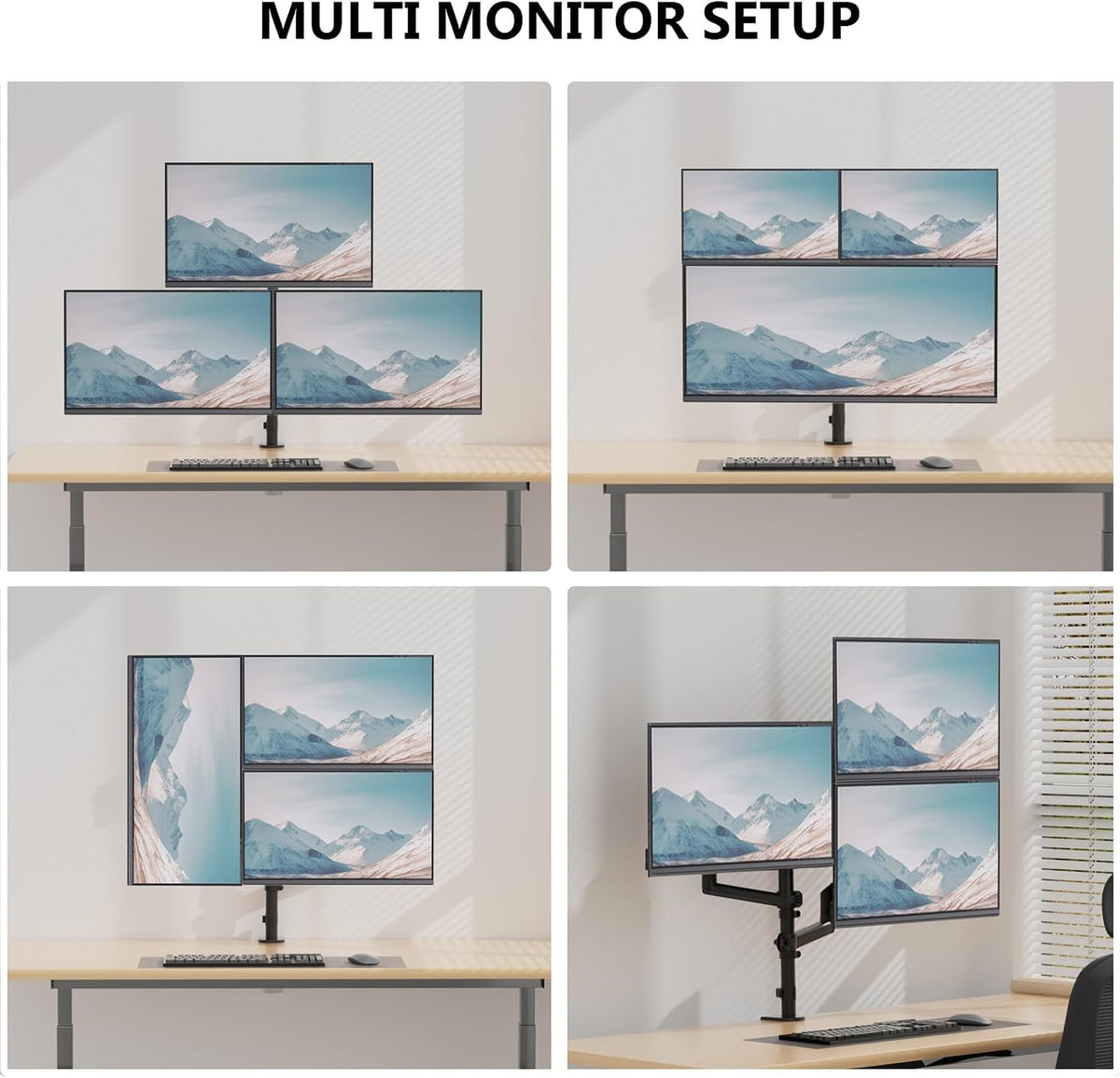 Adjustable Dual Monitor Arm for 13-32 inch Screens, 22 lbs per Arm