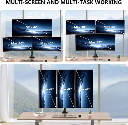 Adjustable Dual Monitor Arm for 13-32 inch Screens, 22 lbs per Arm