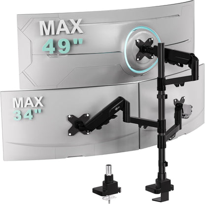 Adjustable Dual Monitor Arm for 13-32 inch Screens, 22 lbs per Arm