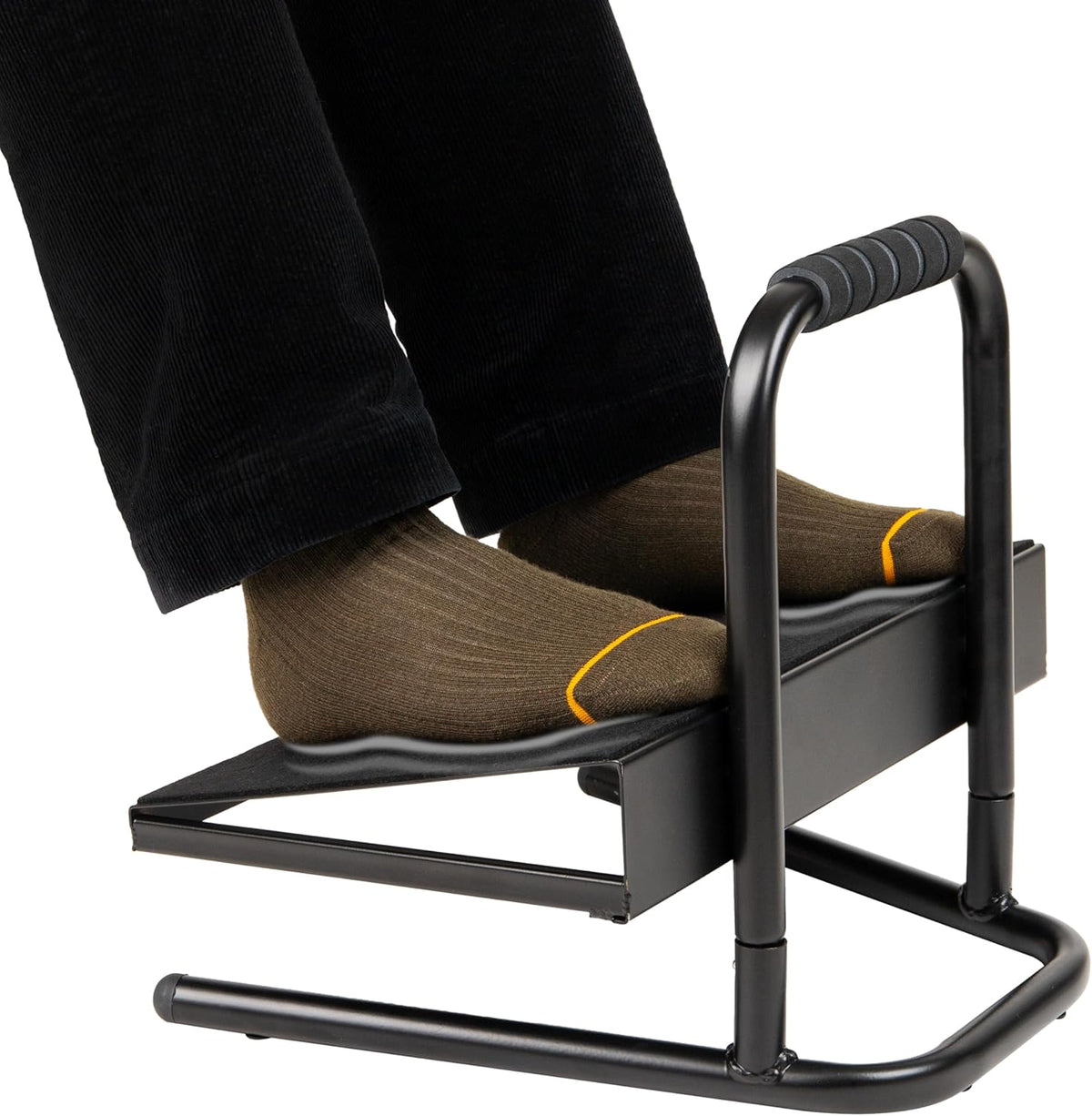 Foot Rest, Under Desk at Work, Ergonomic, Height Adjustable, Office, Plastic, Black