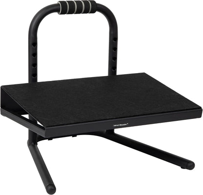 Foot Rest, Under Desk at Work, Ergonomic, Height Adjustable, Office, Plastic, Black
