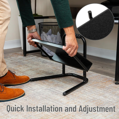 Foot Rest, Under Desk at Work, Ergonomic, Height Adjustable, Office, Plastic, Black