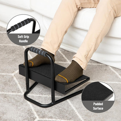 Foot Rest, Under Desk at Work, Ergonomic, Height Adjustable, Office, Plastic, Black