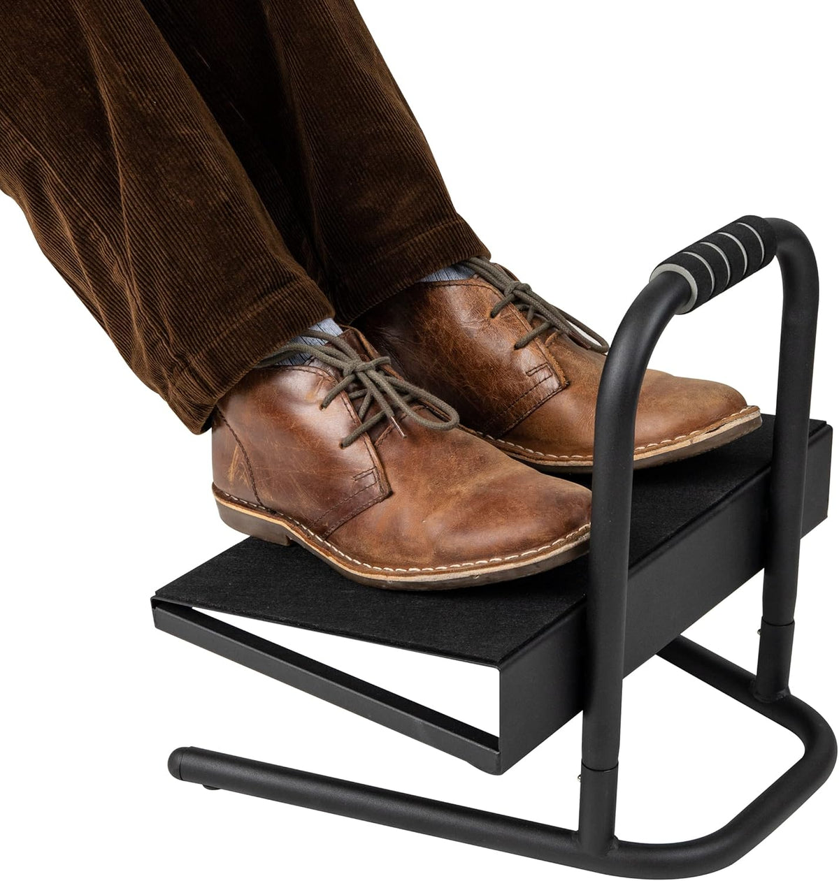 Foot Rest, Under Desk at Work, Ergonomic, Height Adjustable, Office, Plastic, Black