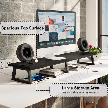 42 inch Large Dual Monitor Riser, Desk Organizer Stand for TV Laptop