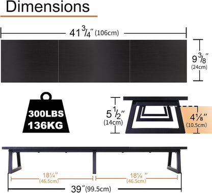 42 inch Large Dual Monitor Riser, Desk Organizer Stand for TV Laptop