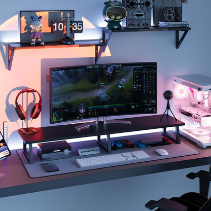 42 inch Large Dual Monitor Riser, Desk Organizer Stand for TV Laptop