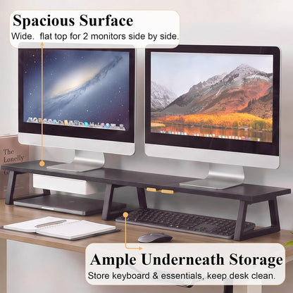 42 inch Large Dual Monitor Riser, Desk Organizer Stand for TV Laptop