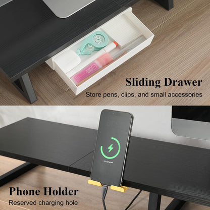 42 inch Large Dual Monitor Riser, Desk Organizer Stand for TV Laptop