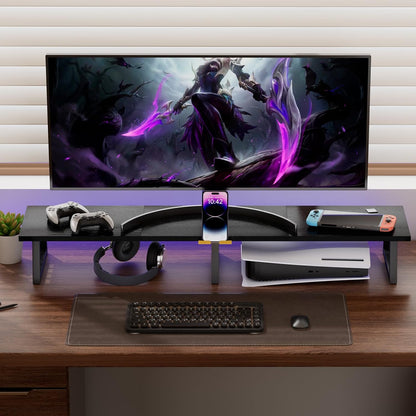 42 inch Large Dual Monitor Riser, Desk Organizer Stand for TV Laptop