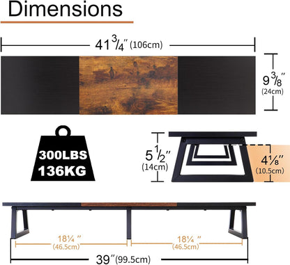 42 inch Large Dual Monitor Riser, Desk Organizer Stand for TV Laptop