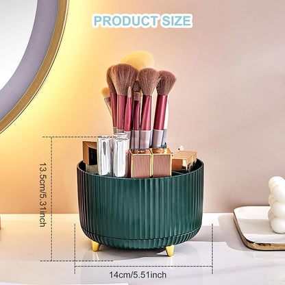 Pencil Holder For Desk,5 Slots 360°Degree Rotating Desk Organizers And Accessories,Desktop Storage Stationery Supplies Organizer, Cute Pencil Cup Pot For Office, School, Home (B-White)