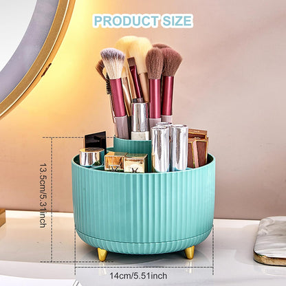 Pencil Holder For Desk,5 Slots 360°Degree Rotating Desk Organizers And Accessories,Desktop Storage Stationery Supplies Organizer, Cute Pencil Cup Pot For Office, School, Home (B-White)
