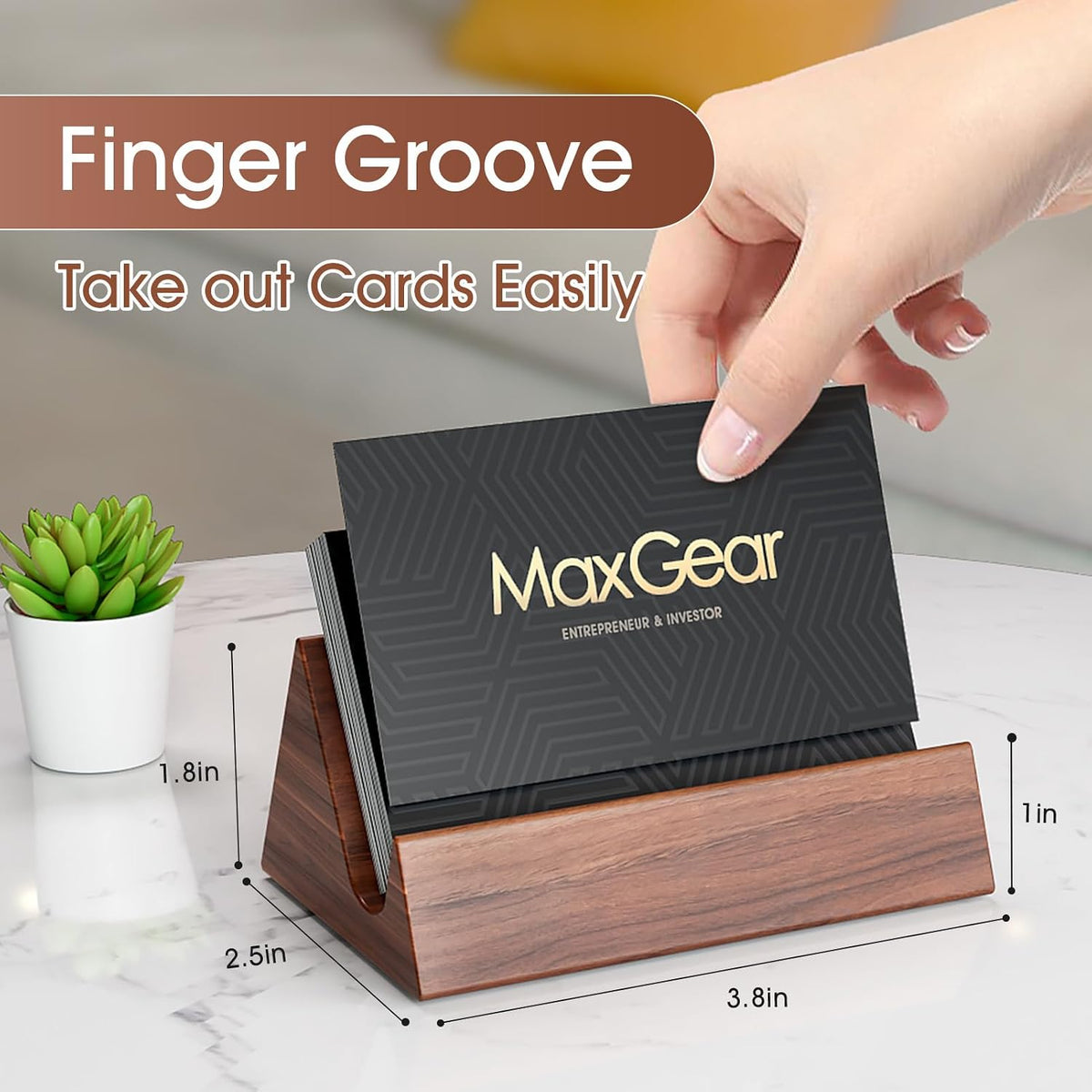 Walnut Wood Business Card Holder
