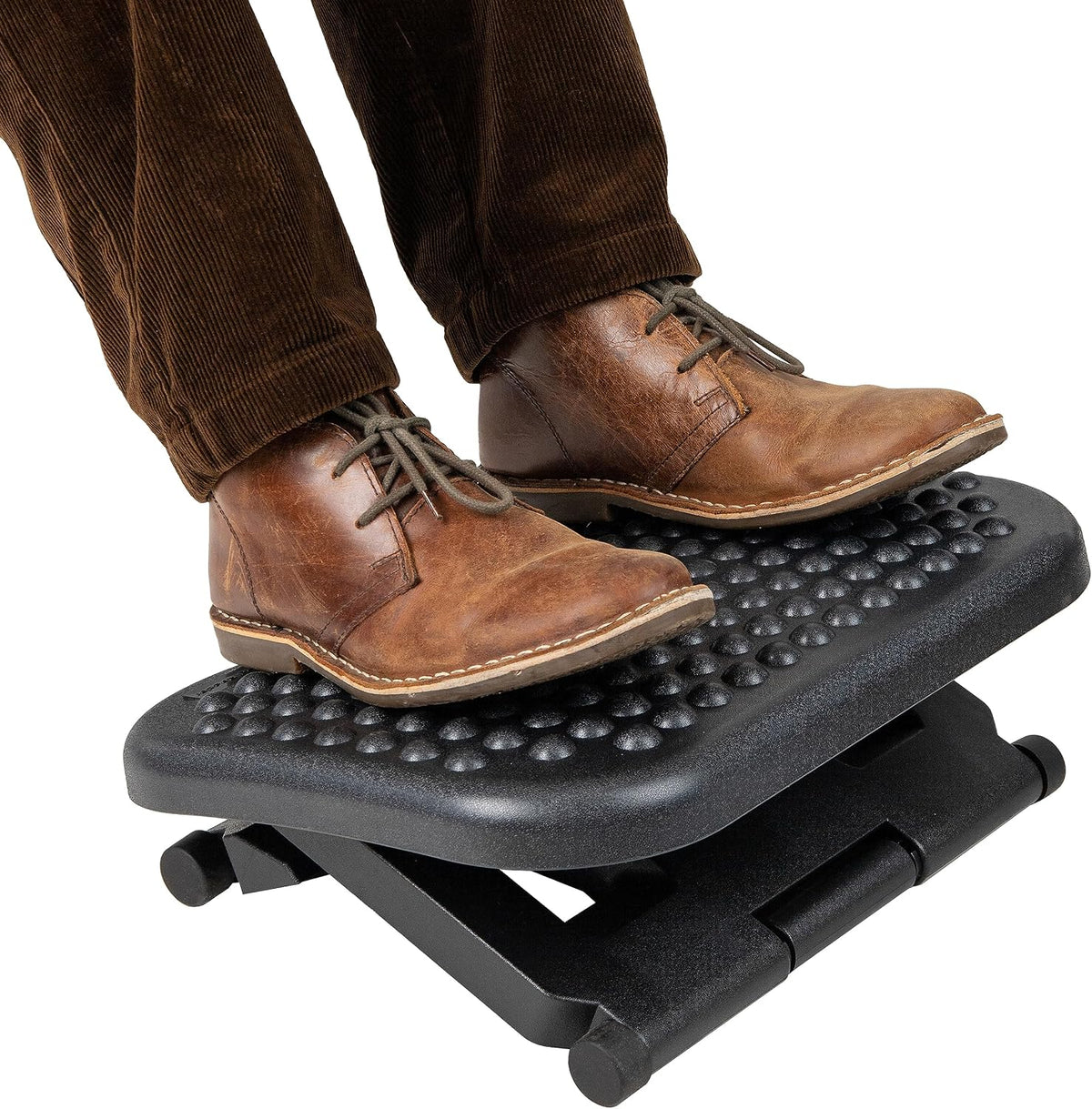 Foot Rest, Under Desk at Work, Ergonomic, Height Adjustable, Office, Plastic, 17"L x 13"W x 6.25"H, Black