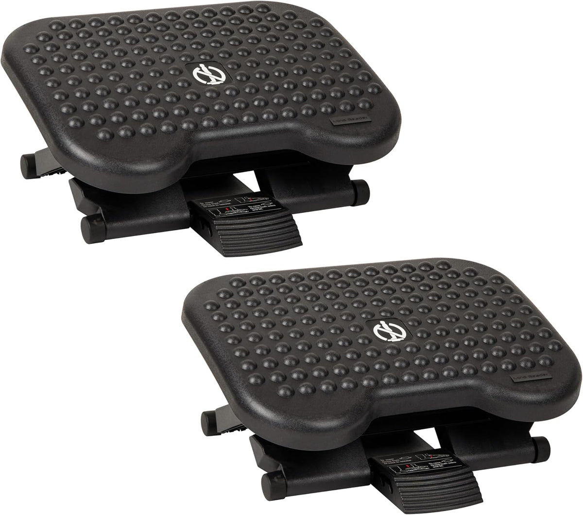 Foot Rest, Under Desk at Work, Ergonomic, Height Adjustable, Office, Plastic, 17"L x 13"W x 6.25"H, Black