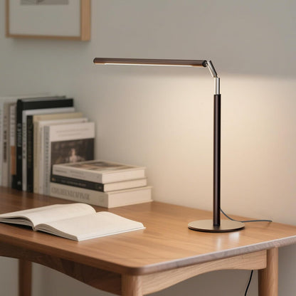 Metal LED Desk Lamp, 16" Dimmable Desk Light with Base, 15W 1200LM, Adapter Included, Color & Brightness Adjustable, Modern Tall Table Lamp for Home Office Reading Study Task Laptop, Black