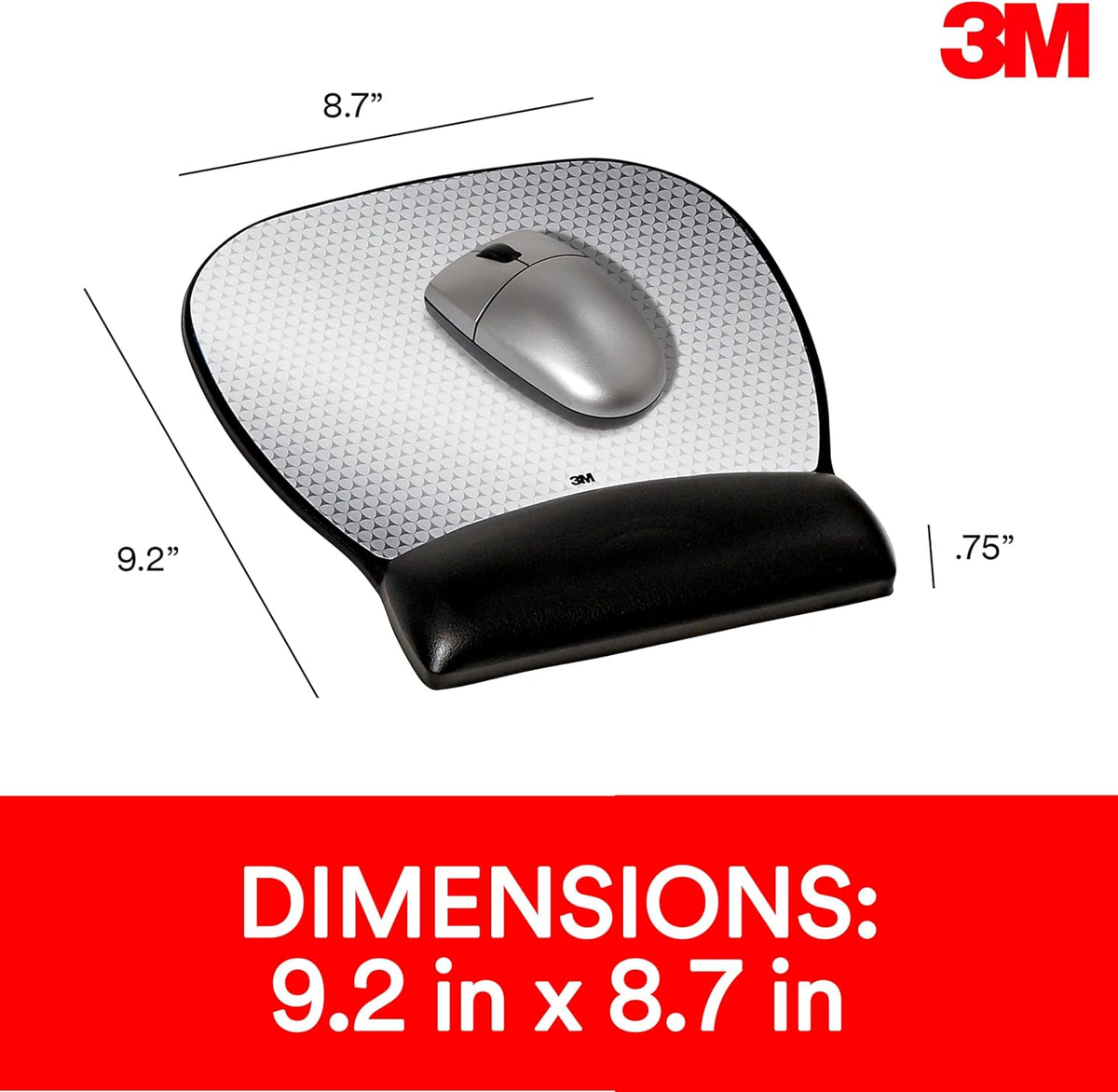 Precise Mouse Pad with Gel Wrist Rest, Vertex, 9.2 in x 8.7 in