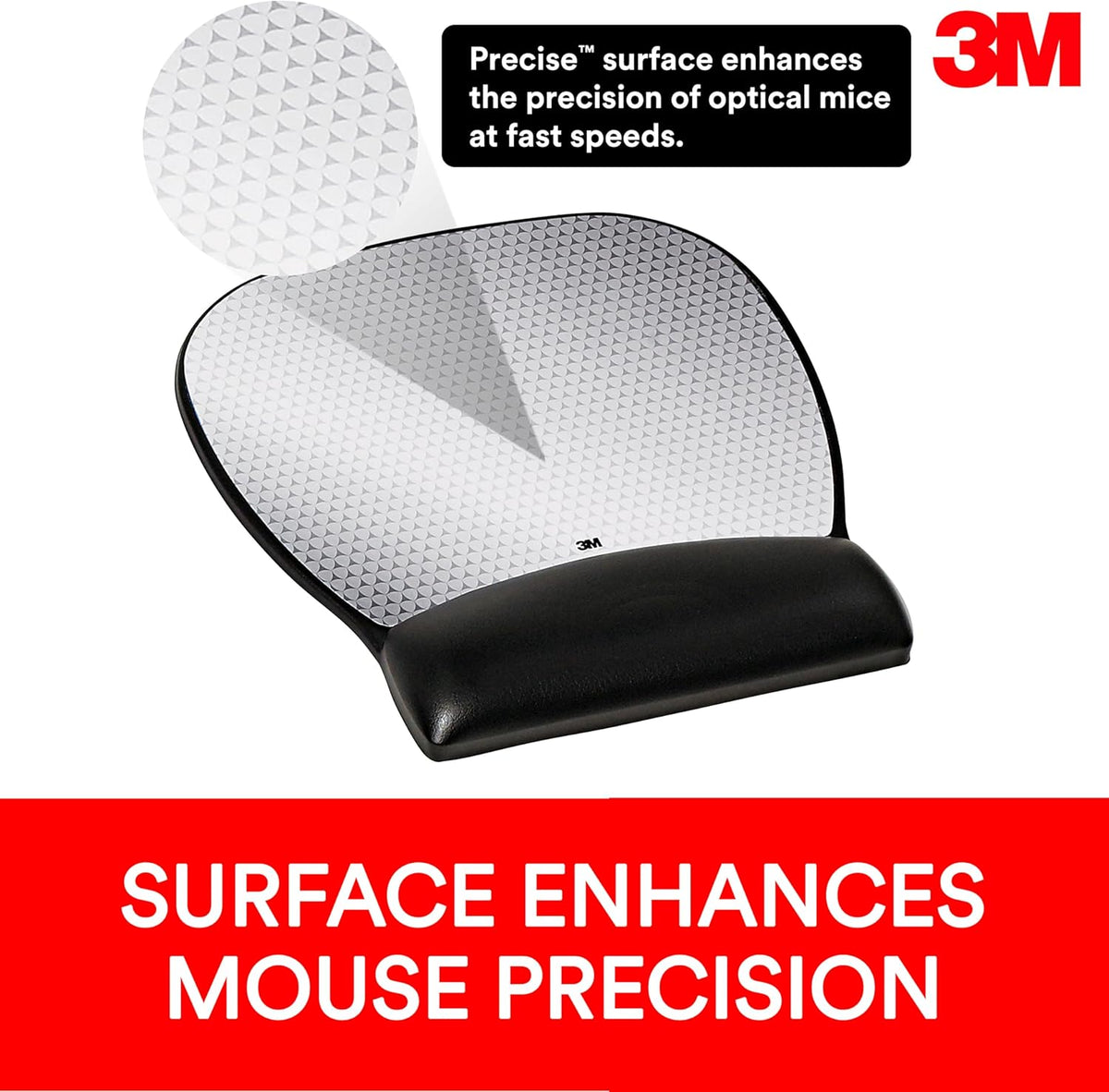 Precise Mouse Pad with Gel Wrist Rest, Vertex, 9.2 in x 8.7 in