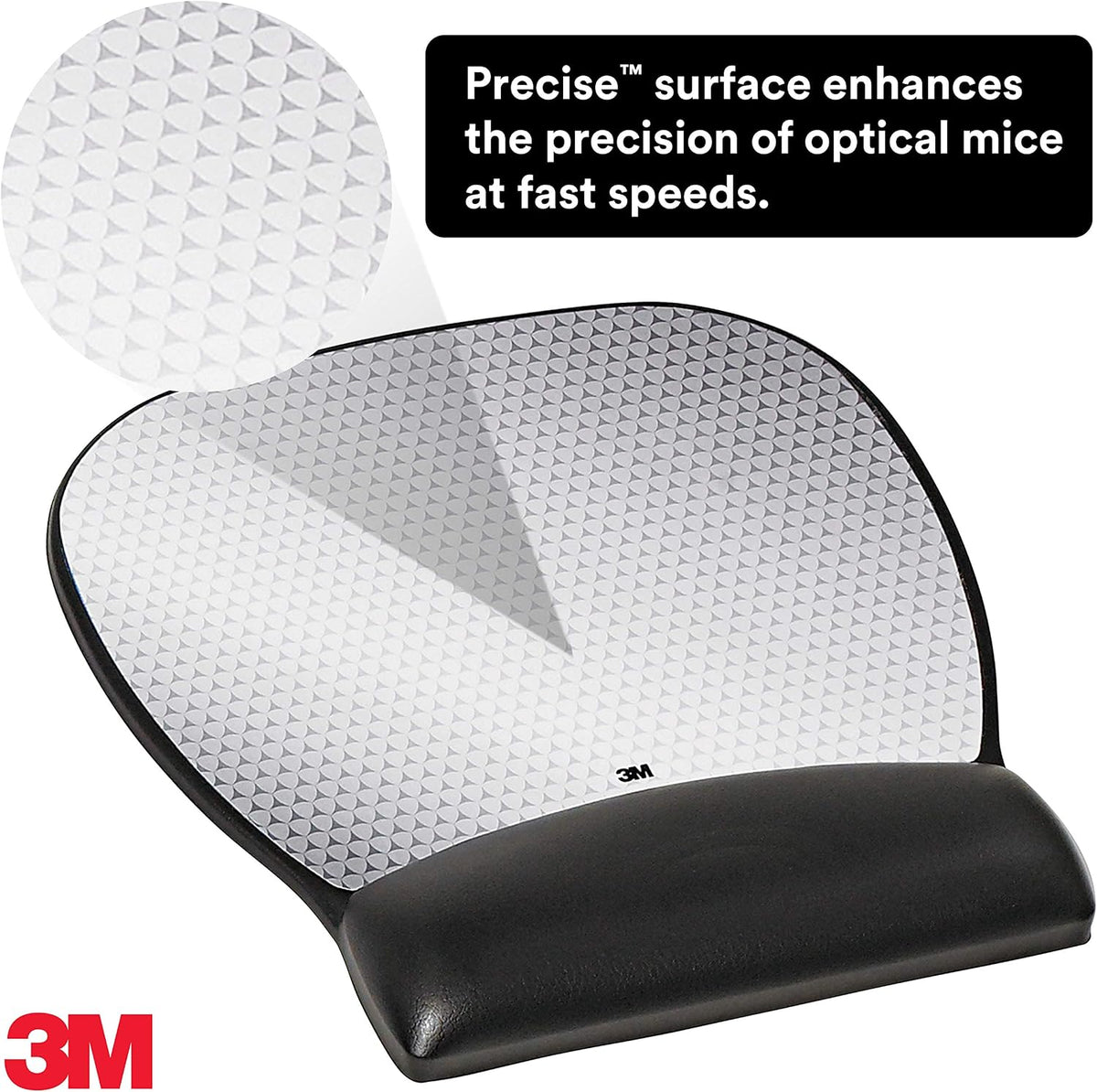 Precise Mouse Pad with Gel Wrist Rest, Vertex, 9.2 in x 8.7 in