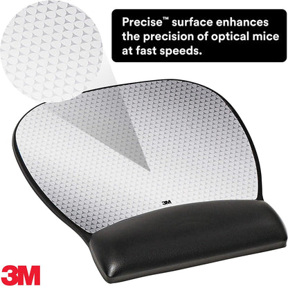 Precise Mouse Pad with Gel Wrist Rest, Vertex, 9.2 in x 8.7 in